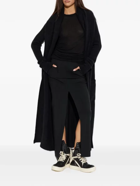 Gulerat palton Rick Owens tricotate negru