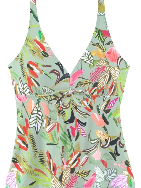 S.Oliver Tankini top Herbst oliv / roz / sângeriu negru