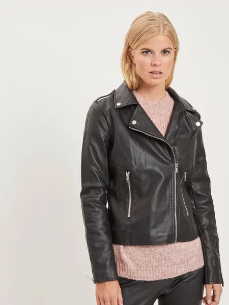 Vila Geacă din imitație de piele Cara negru