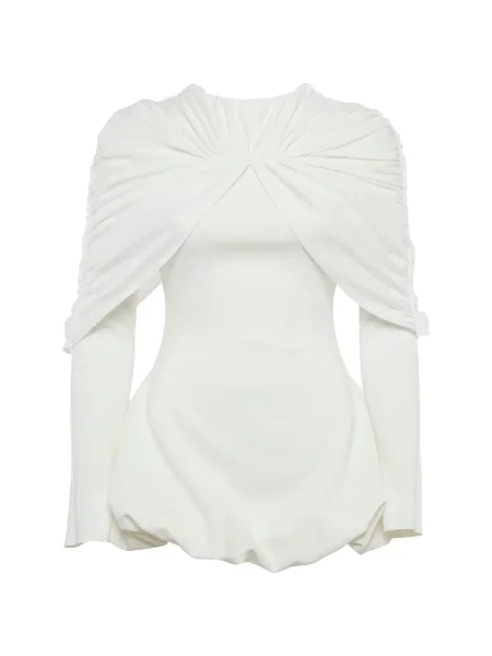 Rochie mini Chats By C.dam drapată alb