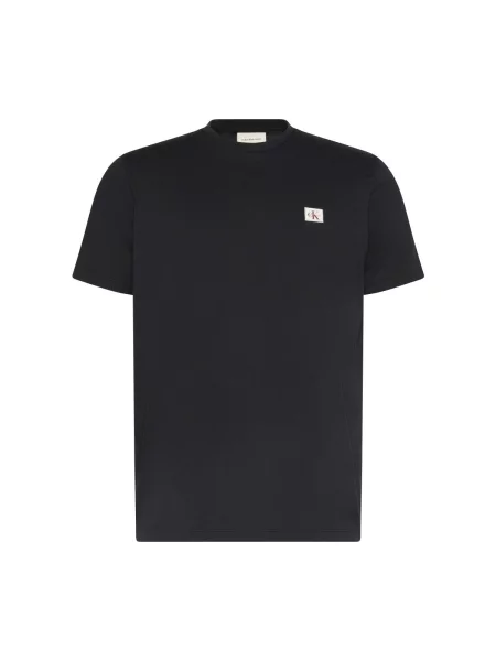 Rövid ujjú rövid jersey póló Calvin Klein fekete