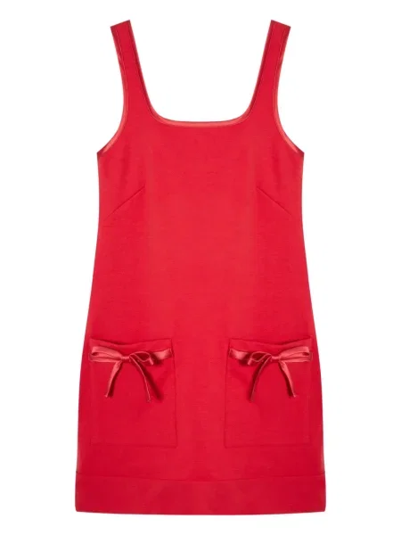 Mała sukienka mini Isolda z kokardką garniturowa czerwona