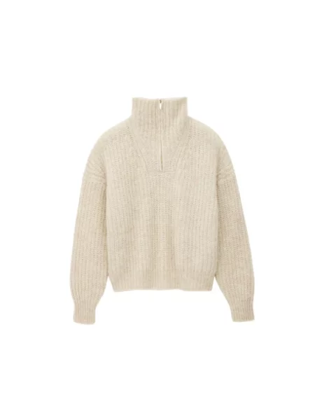 Sweter z golfem Ba&sh do golfa beżowy