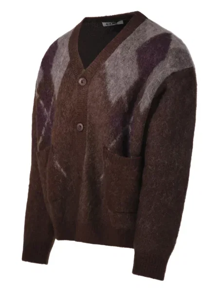 Cardigan Coor cu model argyle maro