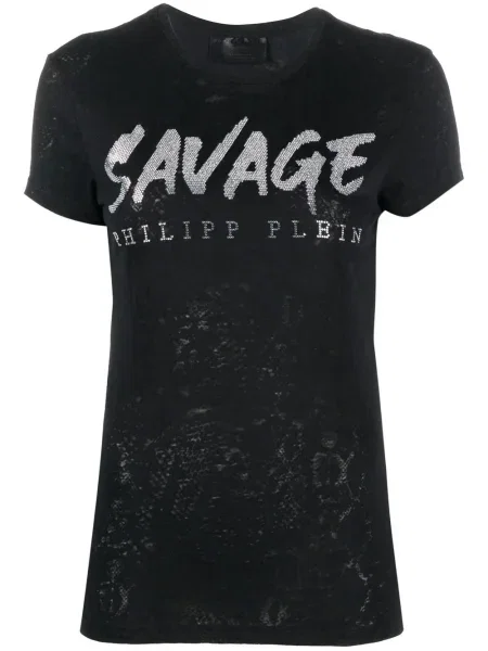 Tricou Philipp Plein cu paiete negru