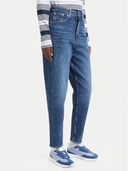 Tommy Jeans Blugi Mom High Boyfriend Fit albastru