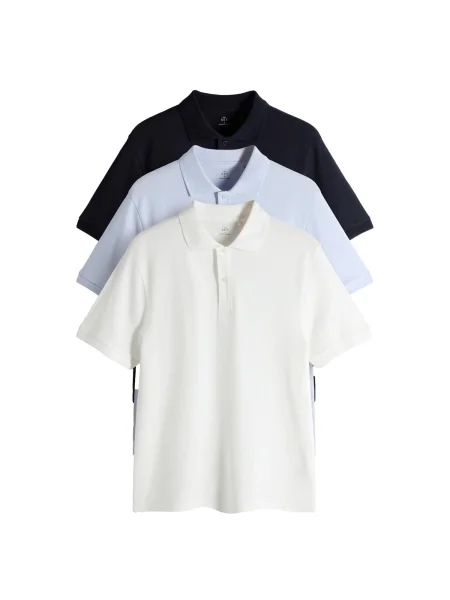 The Set Tricou bleumarin / albastru pastel alb