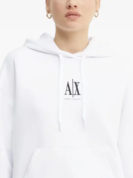 Hanorac cu glugă Armani Exchange alb