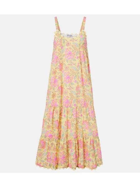 Rochie midi Juliet Dunn cu model floral galben