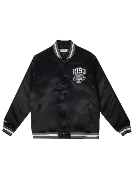 Mitchell & Ness Prehodna jakna siva / črna bela