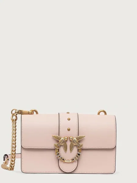 Pinko geantă crossbody pentru femei din piele roz