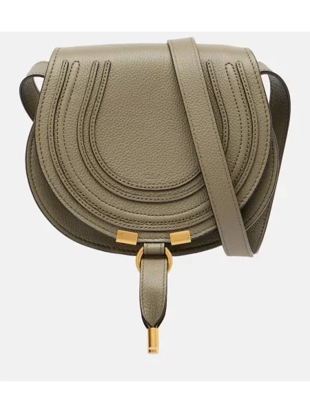 Geanta de piele Chloé Marcie din piele verde