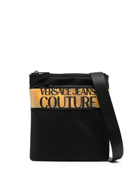 Torba Versace Jeans Couture z nadrukiem czarna
