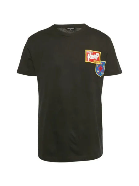 Tricou Dsquared2 cu broderie negru
