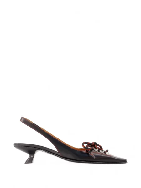 Pantofi cu toc Marni cu șireturi din dantelă slingback negru