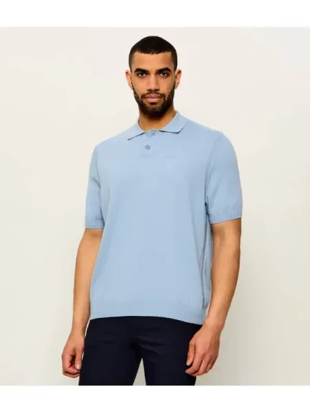Tricou polo Boss Orange albastru
