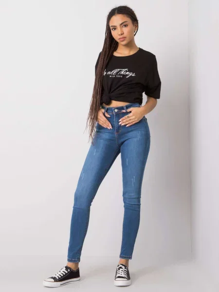 Pantaloni Fashionhunters albastru