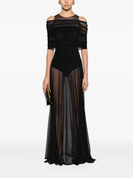Rochie maxi Atu Body Couture plasă de costum negru