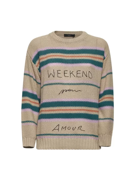 Dzianinowy sweter Weekend beżowy