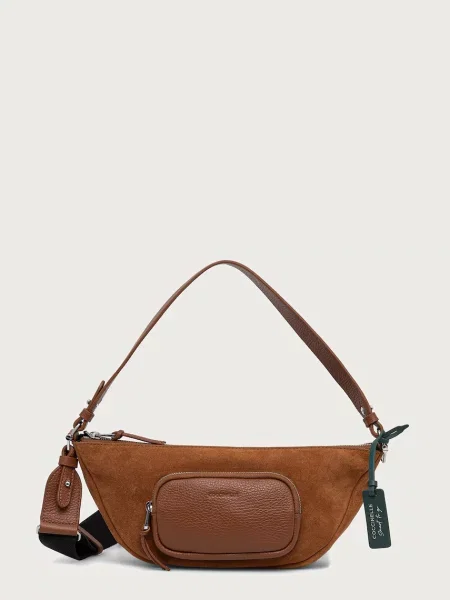 Coccinelle geantă crossbody pentru femei din piele maro