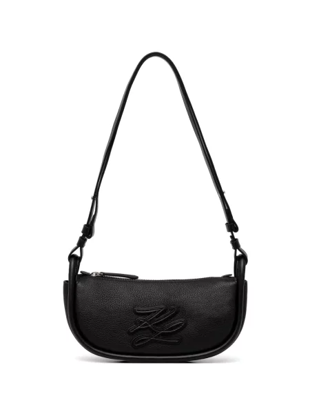 Crossbody torbica Karl Lagerfeld s autogramom crna