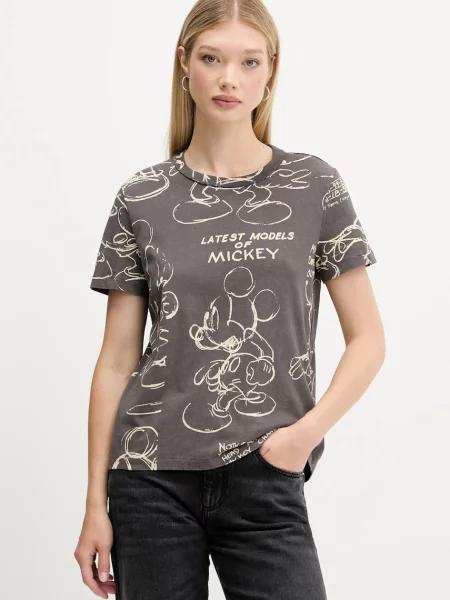 Tričko Desigual MICKEY SKETCH šedá