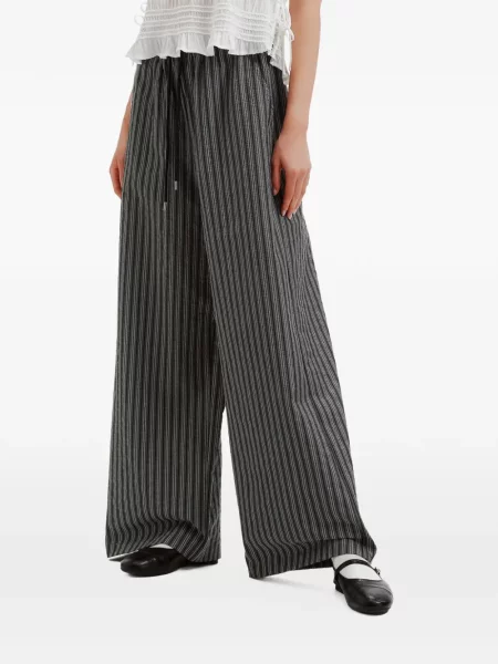 Pantaloni Tout A Coup cu dungi cu cordon gri