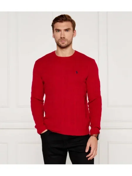 POLO RALPH LAUREN De lână pulover cu adaos de cașmir roșu