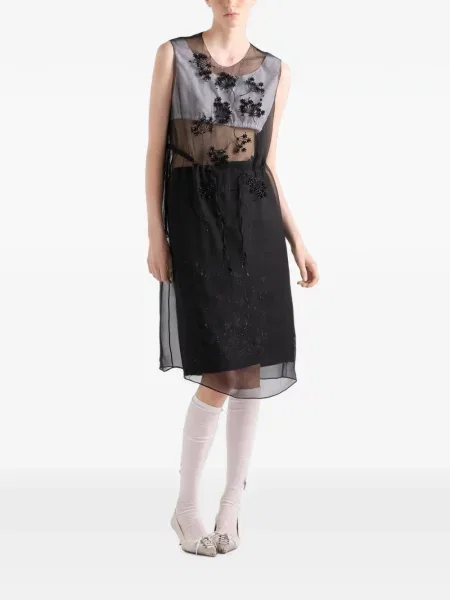 Top Prada din poplin alb