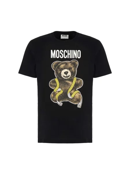 Koszulka Moschino z nadrukiem z dżerseju czarna