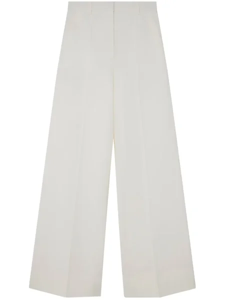 Pantaloni Stella Mccartney cu talie înaltă de lână alb