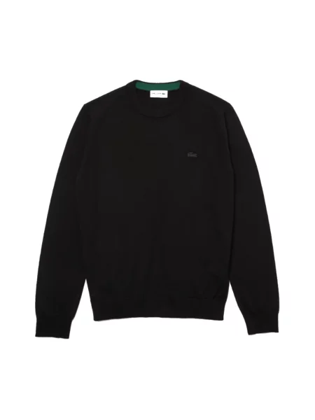 Sweter Lacoste z wełny merino czarny