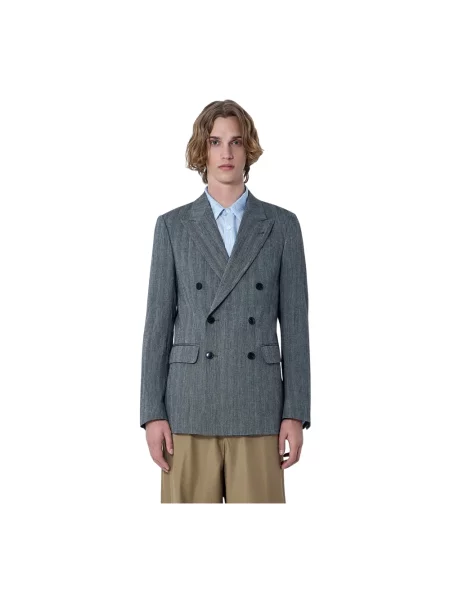Marynarka Dries Van Noten dwurzędowa szara