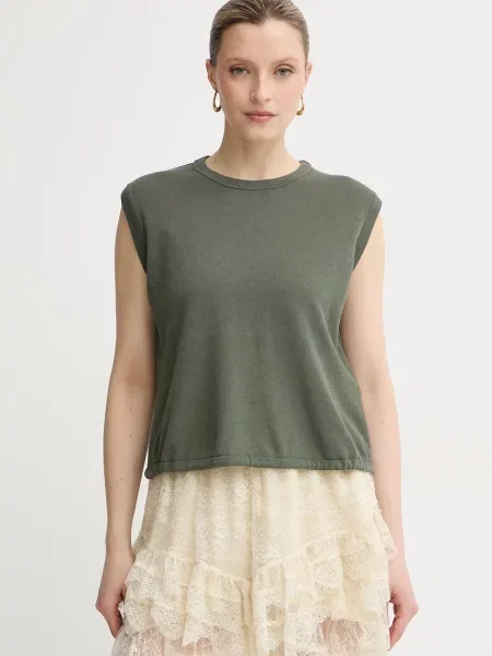 United Colors of Benetton top z lanom zelena