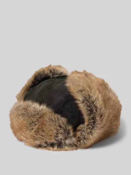 Czapka z sztruksu bawełnianego z nausznikami Barts oliwkowa