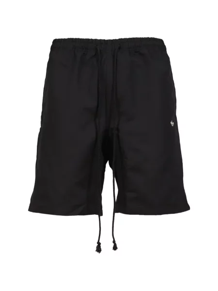 Pantaloni scurți Song For The Mute cu broderie cu dungi negru