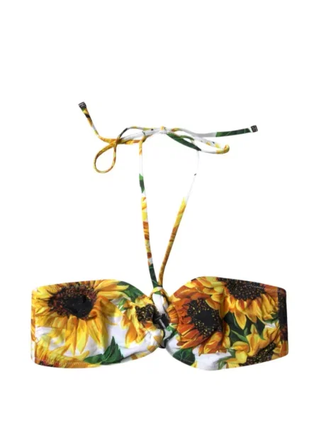 Virágos halter nyakú felső Dolce & Gabbana nyomtatás fehér