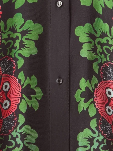 Bluză La Doublej cu model floral cu imagine maro