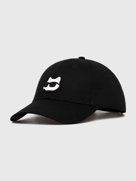 Шапка с козирка Karl Lagerfeld черно