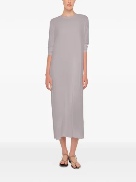 Rochie maxi Norma Kamali lungă de costum gri