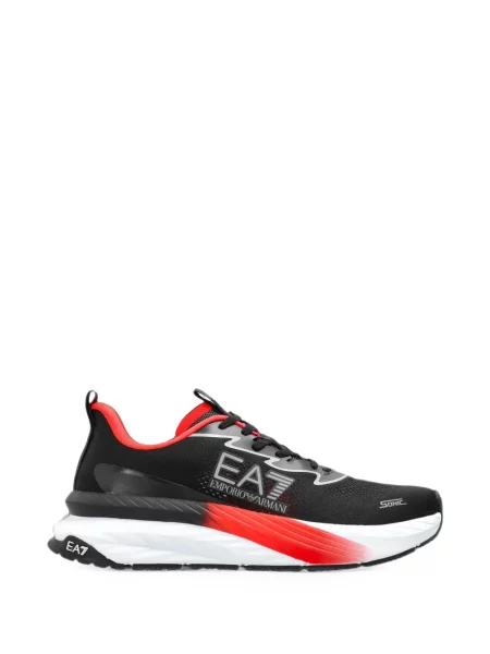 Sneakerși Ea7 Emporio Armani cu șireturi cu imagine din dantelă negru
