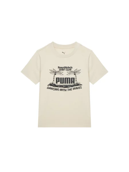 Puma T-Shirt Graphic Regular Fit μπεζ