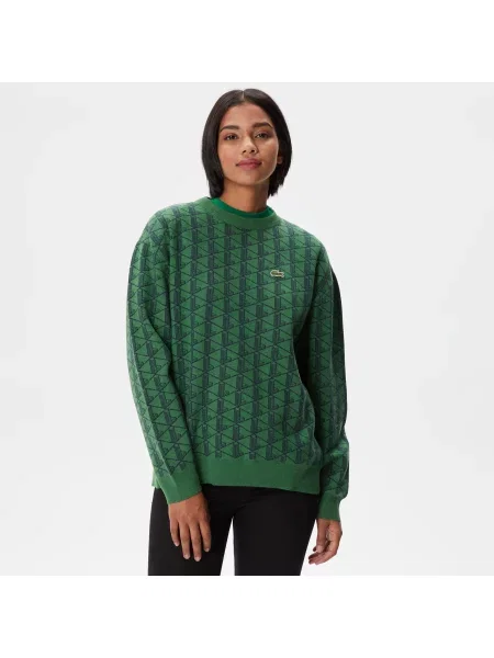 Lacoste светр Monogram зелений