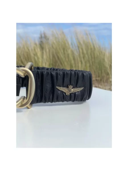 Pasek Aeronautica Militare skórzany czarny