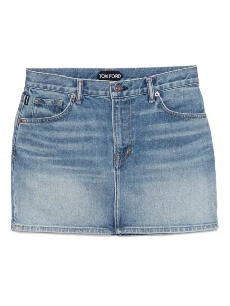 Fustă din denim Tom Ford albastru