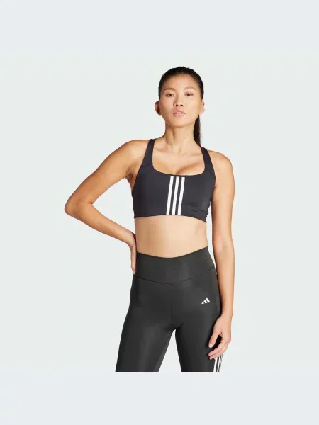 Топ спортивний adidas 3 Stripes перероблений чорний