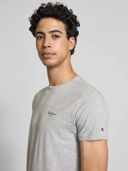 T-shirt o kroju slim fit z mieszanki bawełny model ORIGINAL BASIC 3' Pepe Jeans