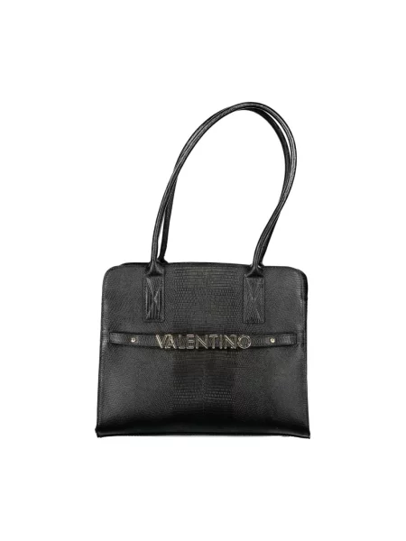 Lniana torebka Valentino By Mario Valentino czarna