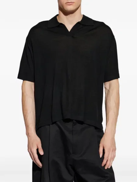 Scurt tricou polo Frame tricotate negru