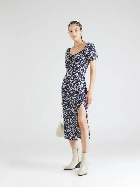 Happiness İstanbul Rochie de vară bleumarin / galben alb